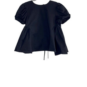 Pomander Place by Tuckernuck Women's Julianna Bow Back Top Blouse Puff Sleeve M